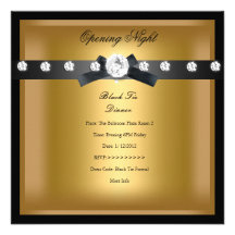 Opening Corporate Business Formal Black Gold Custom Invitations
