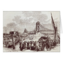 Opening of the Hungerford Suspension Bridge Greeting Card