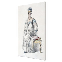 Opera dress, fashion plate from Ackermann's Reposi Gallery Wrap Canvas