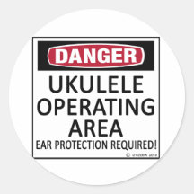 Operating Area Ukulele Round Sticker