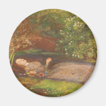 Ophelia by Millais Vintage Victorian Preraphaelite Refrigerator Magnet