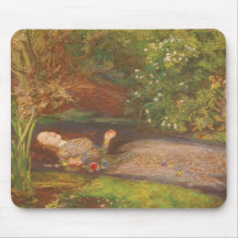 Ophelia by Millais Vintage Victorian Preraphaelite Mousepad