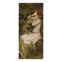 Ophelia (By the Pond) JW Waterhouse, Victorian Art Invitations