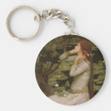 Ophelia (By the Pond) JW Waterhouse, Victorian Art Key Chain