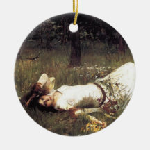Ophelia Lying in the Meadow Christmas Tree Ornaments