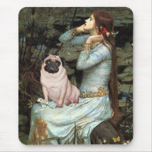 Ophelia - Pug 17 - fawn Mousepads