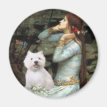 Ophelia Seated - Westie 2 Fridge Magnets