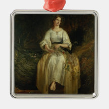 Ophelia weaving her garlands, 1842 (oil on panel) ornaments