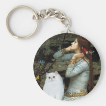 Ophelia - White Persian Kitten Keychains