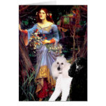 Ophelia (Woods)-2 Standard Poodles Greeting Card