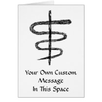 Ophiuchus. Astrological Zodiac Sign. Black. Card