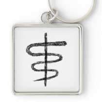 Ophiuchus. Astrological Zodiac Sign. Black. Keychain