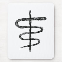 Ophiuchus. Astrological Zodiac Sign. Black. Mousepads