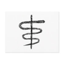 Ophiuchus. Astrological Zodiac Sign. Black. Post Card
