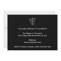 Ophiuchus. Zodiac Sign in Grey. Invitation