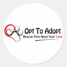 Opt To Adopt Round Sticker