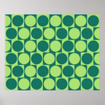 Optical Illusion Cafe Wall Effect Circles Green posters