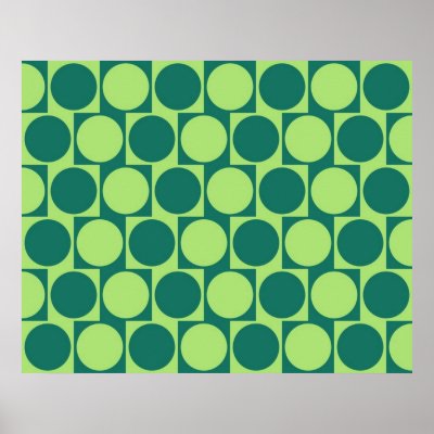 Optical Illusion Cafe Wall Effect Circles Green Poster by CVADRAT