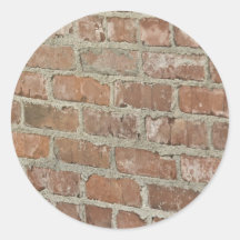 Optical Illusion Red brick wall Round Stickers