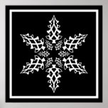 Optical Illusion Snowflake Christmas Elegant posters