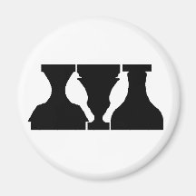 Optical illusion with birds and urns fridge magnet