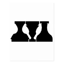Optical illusion with birds and urns post cards