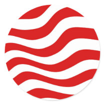 Optical Illusion: Zany Wavy  Red and White Stripes