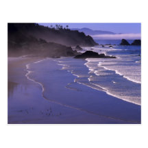 OR, Oregon Coast, Ecola SP, Indian Beach with Postcard