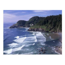 OR, Oregon Coast, Heceta Head Lighthouse, on Postcard