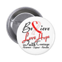 Oral Cancer  Believe Heart Collage Pinback Button