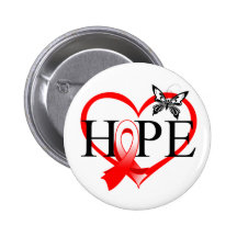 Oral Cancer Hope Butterfly Heart Décor Button