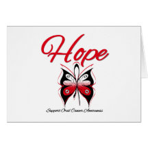 Oral Cancer Hope Butterfly Ribbon Card