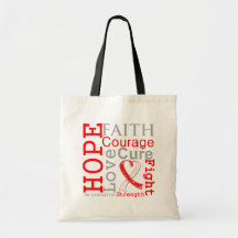 Oral Cancer Hope Faith Motto Canvas Bags