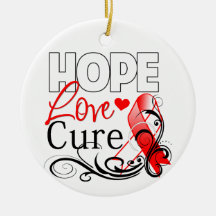 Oral Cancer Hope Love Cure Christmas Ornament