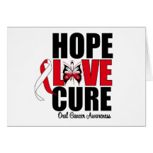 Oral Cancer Hope Love Cure Greeting Card