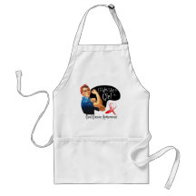 Oral Cancer I Fight Like a Girl Rosie The Riveter Aprons