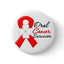 Oral Cancer Survivor Flower Ribbon Buttons