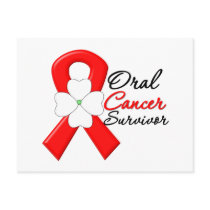 Oral Cancer Survivor Flower Ribbon Post Cards