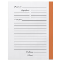 Orange 2-sided Recipe Pages