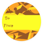 ORANGE ABSTRACT GIFT TAG STICKER stickers