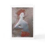 Orange African Lady_Blank Greeting Cards
