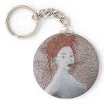 Orange African Woman_Nude Art Gift Keychain