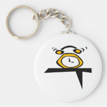 Orange Alarm Clock Key Chain
