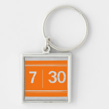 Orange alarm clock key chain