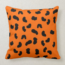 Orange and Black Animal Print Pillow