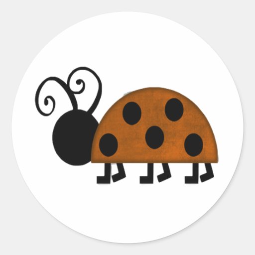 Orange and Black Lady Bug Stickers