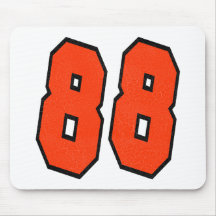 ORANGE AND BLACK NUMBER 88 MOUSE PADS