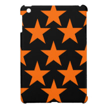 Orange and Black Super Stars Pattern Case For The iPad Mini