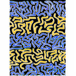 Orange and Blue scribble on black background Acrylic Cut Out