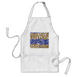 Orange and blue string doodle design aprons